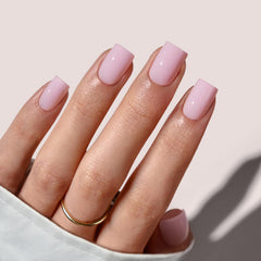 BTArtbox press-on nails square solid pink short for easy at-home manicure