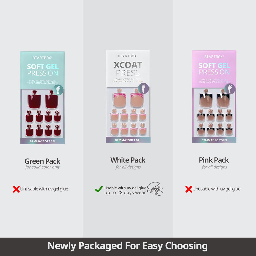 BTArtbox 30-piece kit includes glue, tabs, file, and pads for easy DIY pedicure.