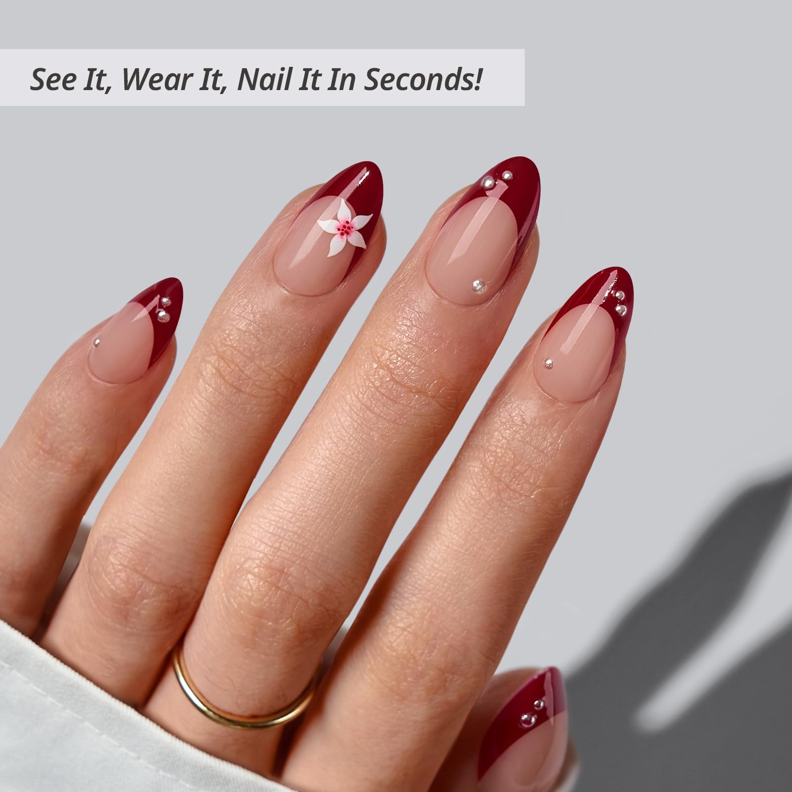 BTArtbox Rococo Bloom red 3D flower detail for eye-catching nails