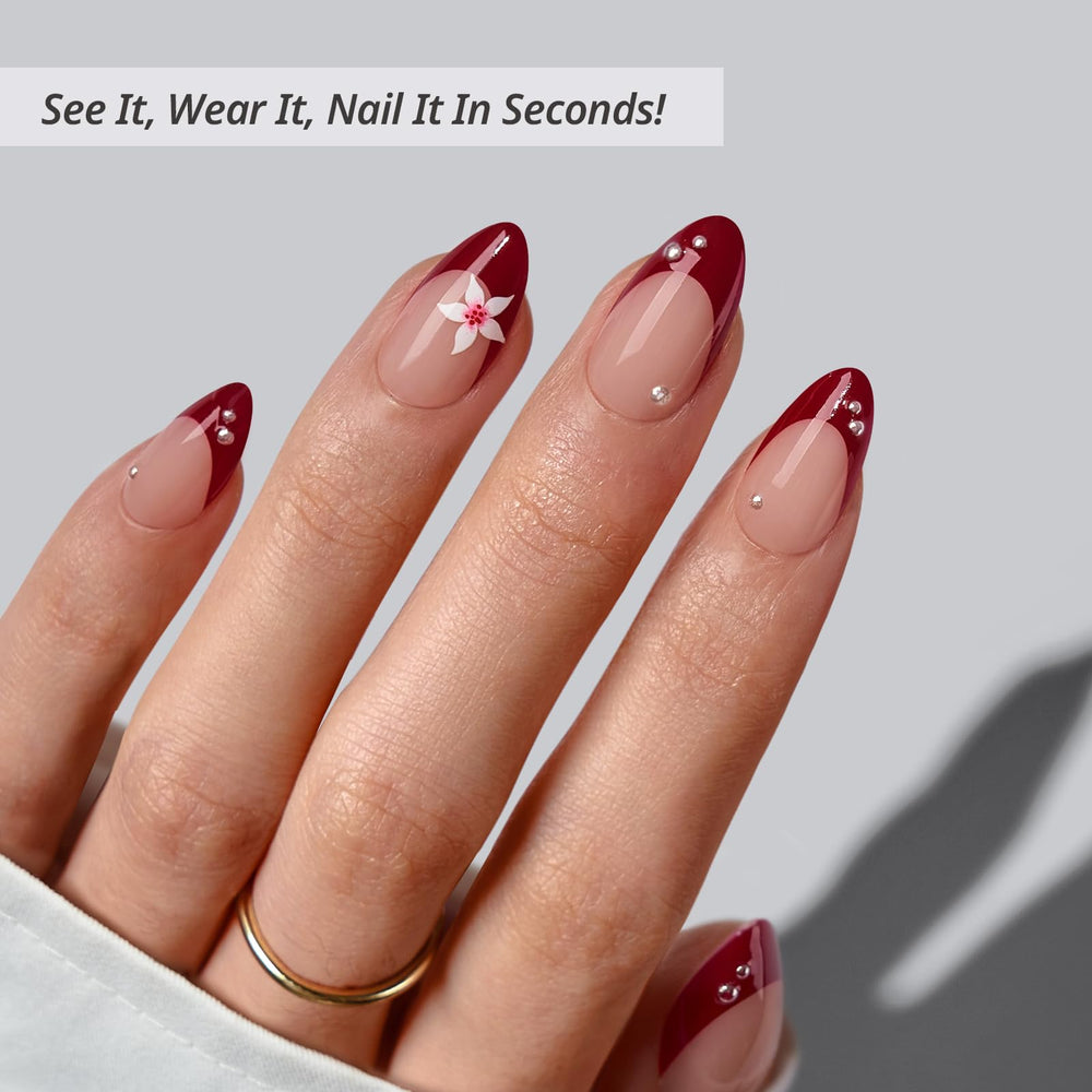 BTArtbox Rococo Bloom red 3D flower detail for eye-catching nails