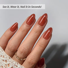 BTArtbox Short almond nails close-up showing natural fit.