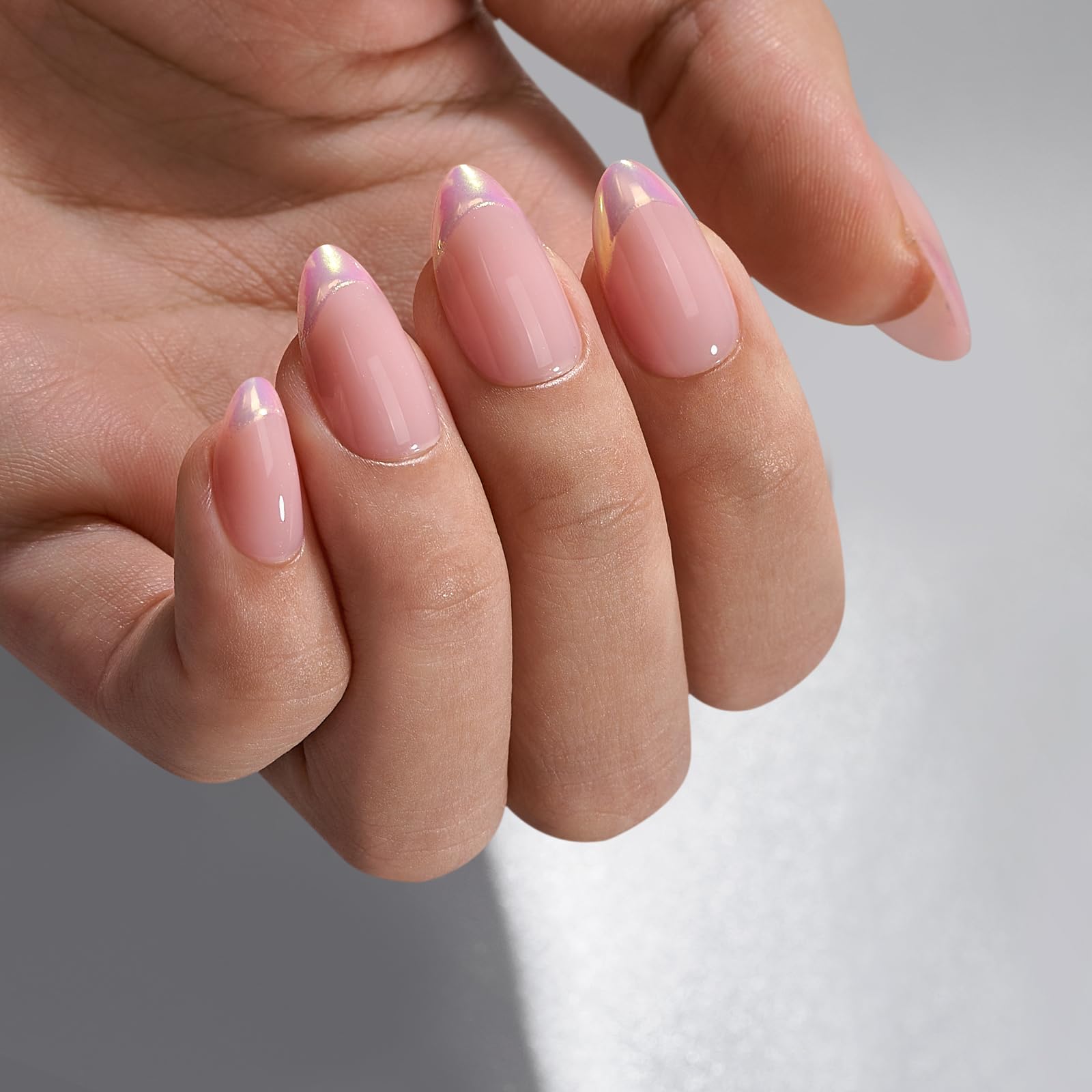 BTArtbox Short nails with silver chrome finish for quick all-day wear