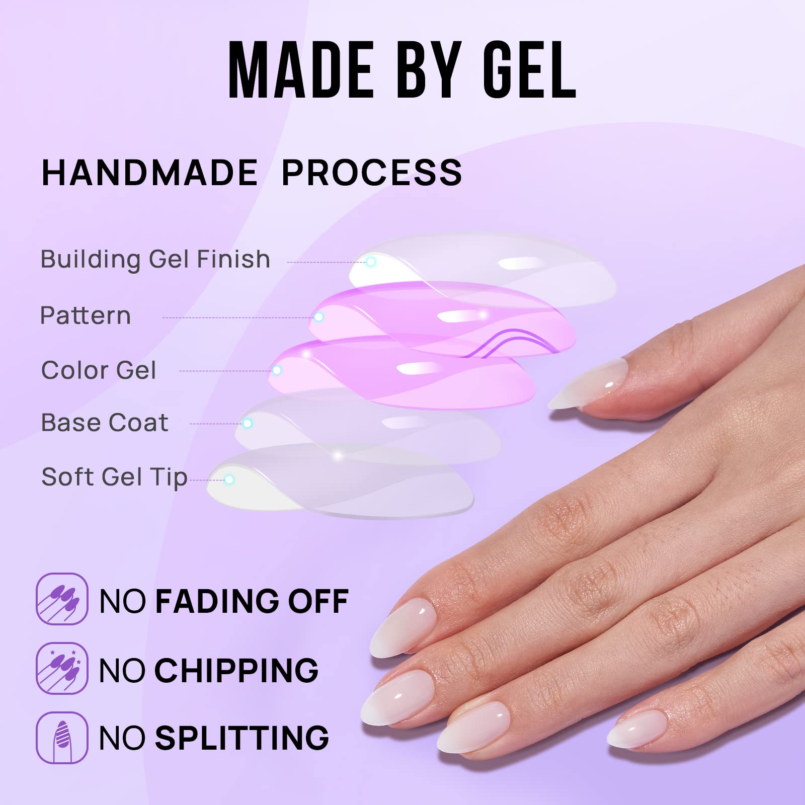 BTArtbox soft gel nails offer flexible wear with zero pressure on nail beds.