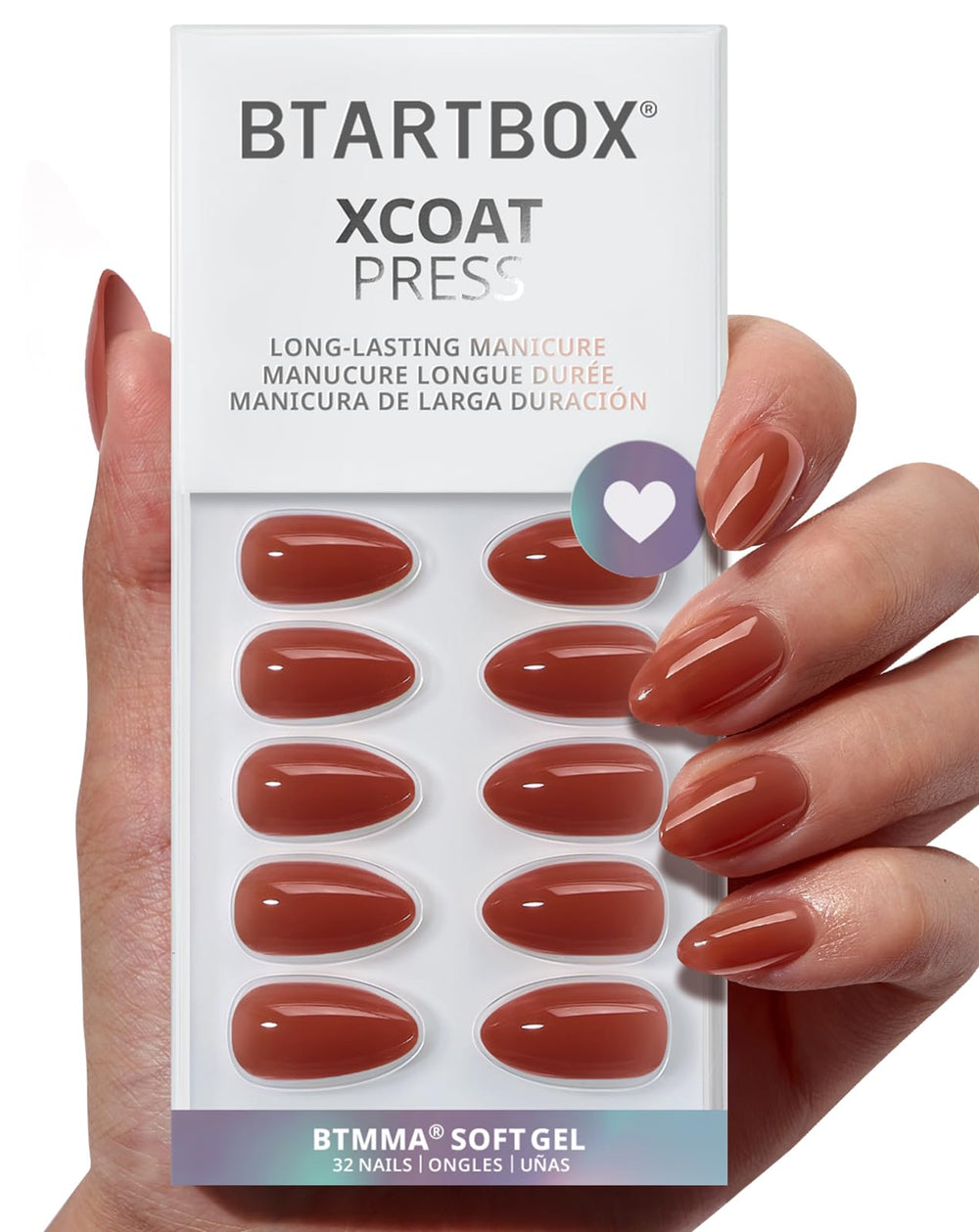 BTArtbox Tea Nail Set in brown-tea hue for elegant daily wear.
