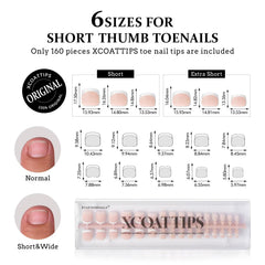 BTArtboxnails 4x thickened toe nail tips for secure wear