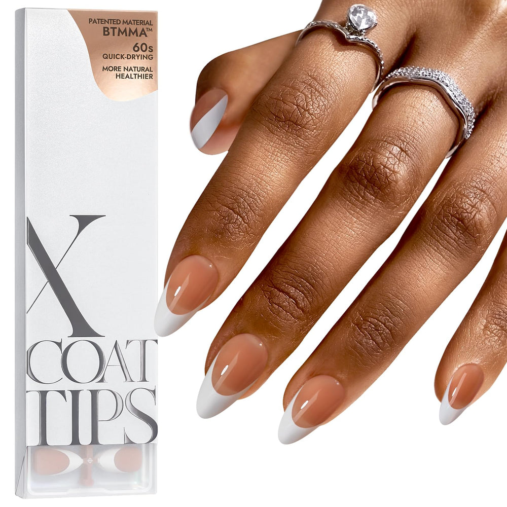 BTArtboxnails french tip press-on nails brown medium almond for quick salon-like manicure