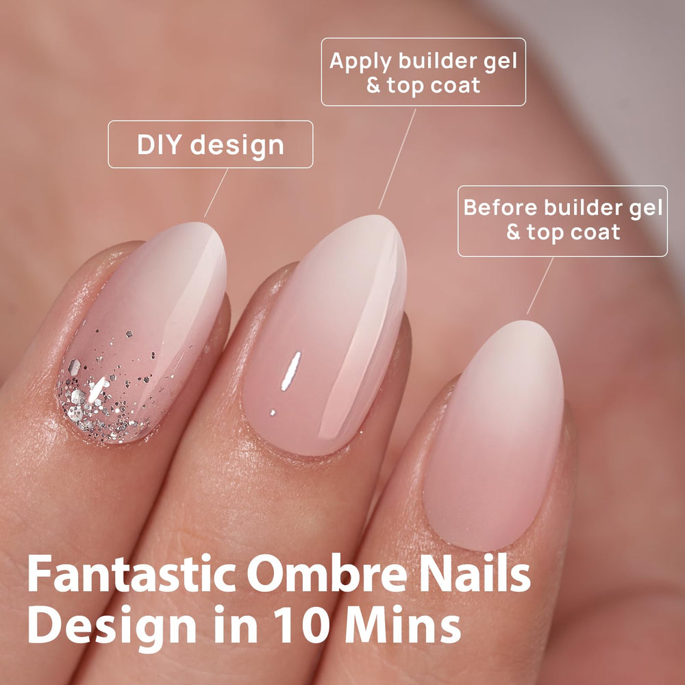 BTArtboxnails nude peach ombre provides salon-like color at home.
