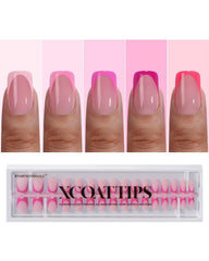 BTArtboxnails pink French tip press-on nails for quick, salon-style DIY manicure