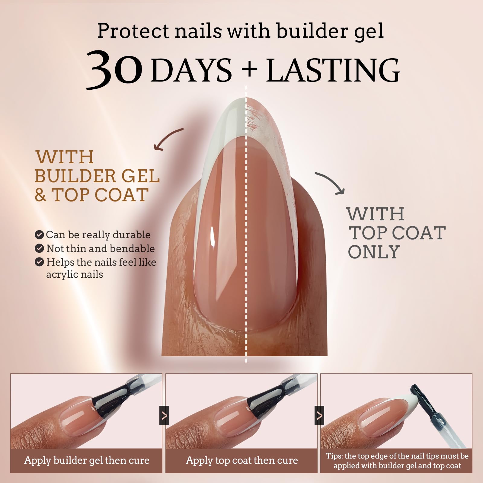 BTArtboxnails X-Coat process tips enabling UV-curing through the nail tip.