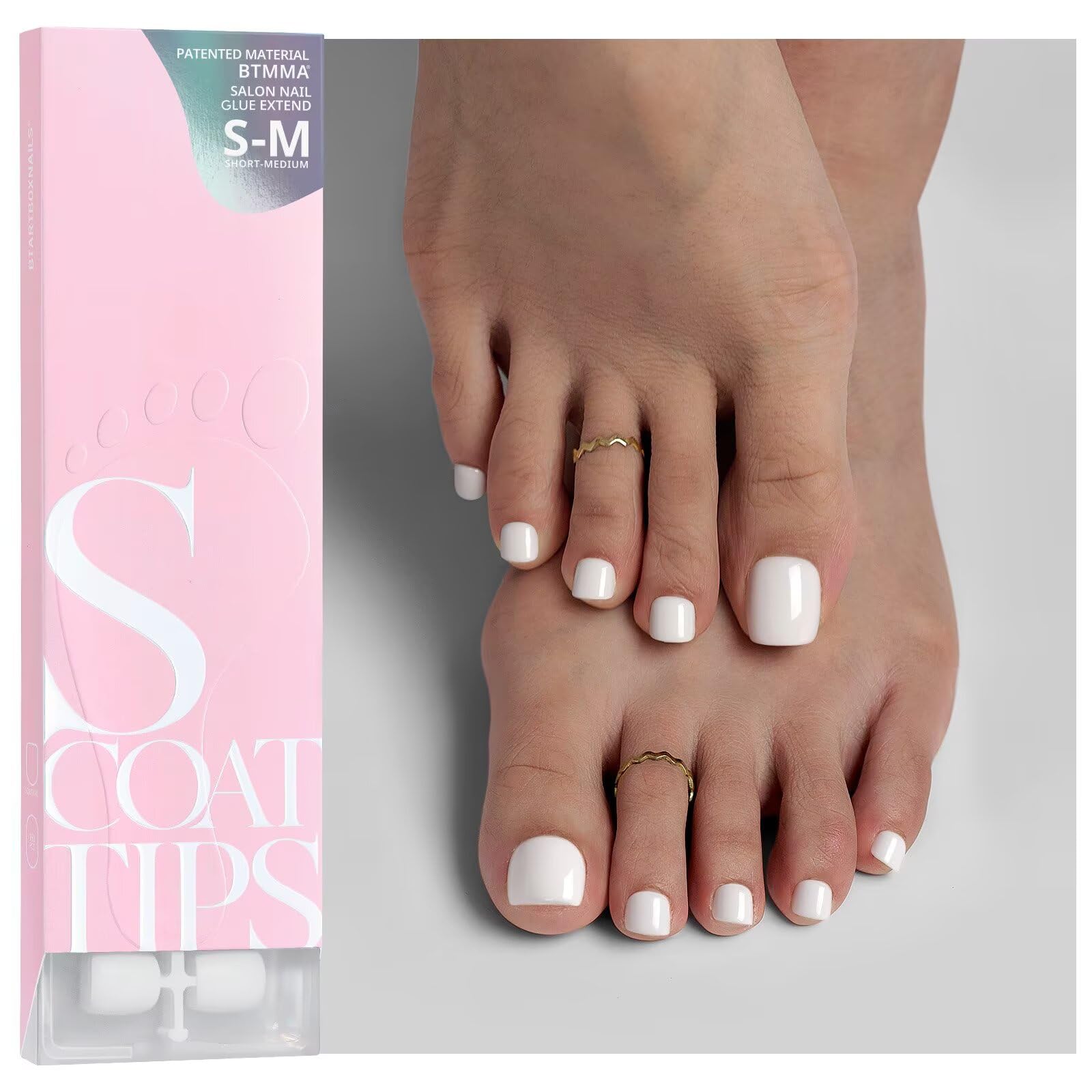 BTArtboxnails SCOATTIPS toe nail tips in white for quick at‑home toe nail extensions