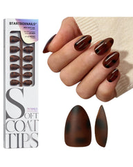 BTArtboxnails SoftCoatTips tortoiseshell almond short for an elegant autumn manicure.