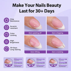 BTArtboxnails top coat layered over gel creates a seamless finish.