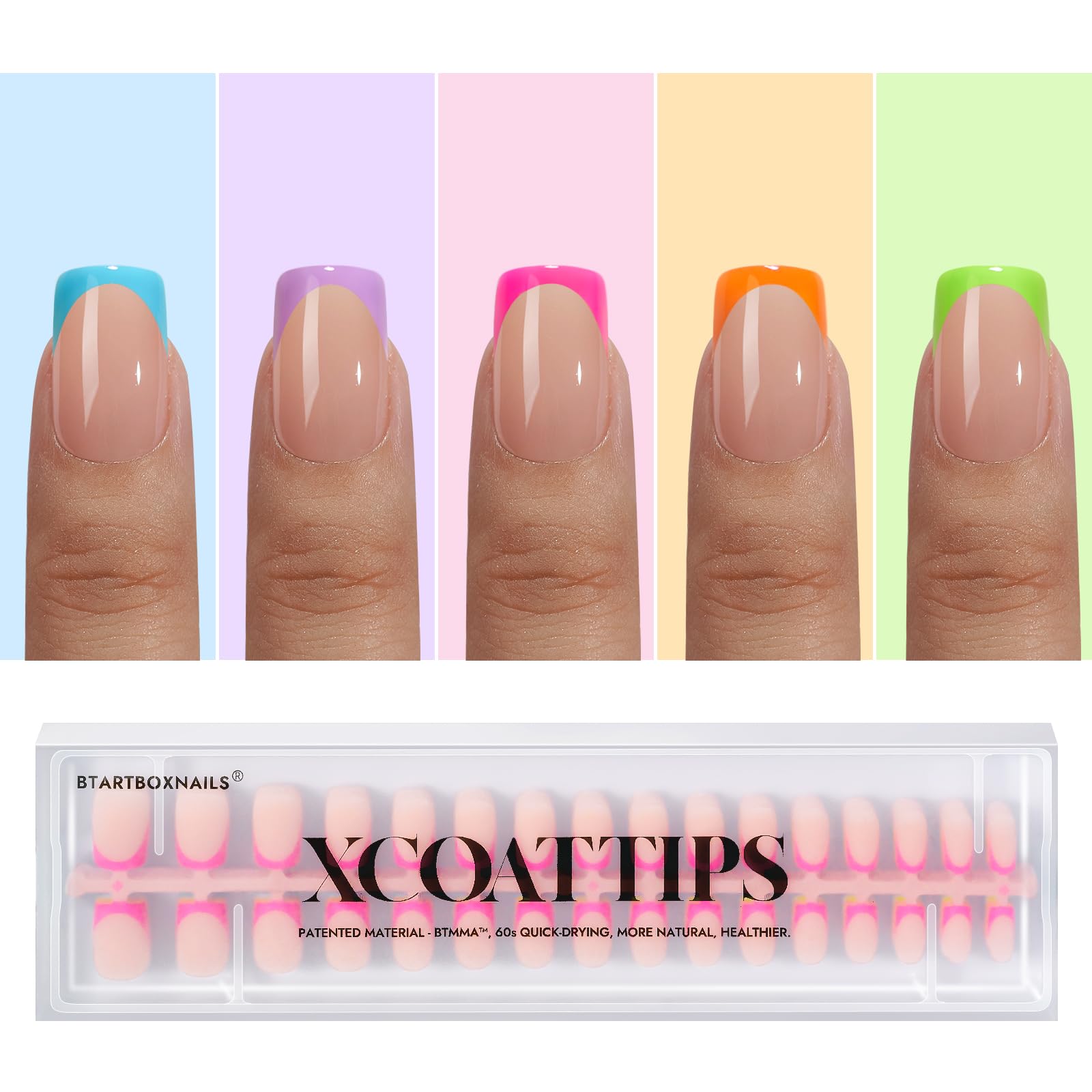 BTArtboxnails XCOATTIPS French Tip Nails for a classic, effortless manicure at home.