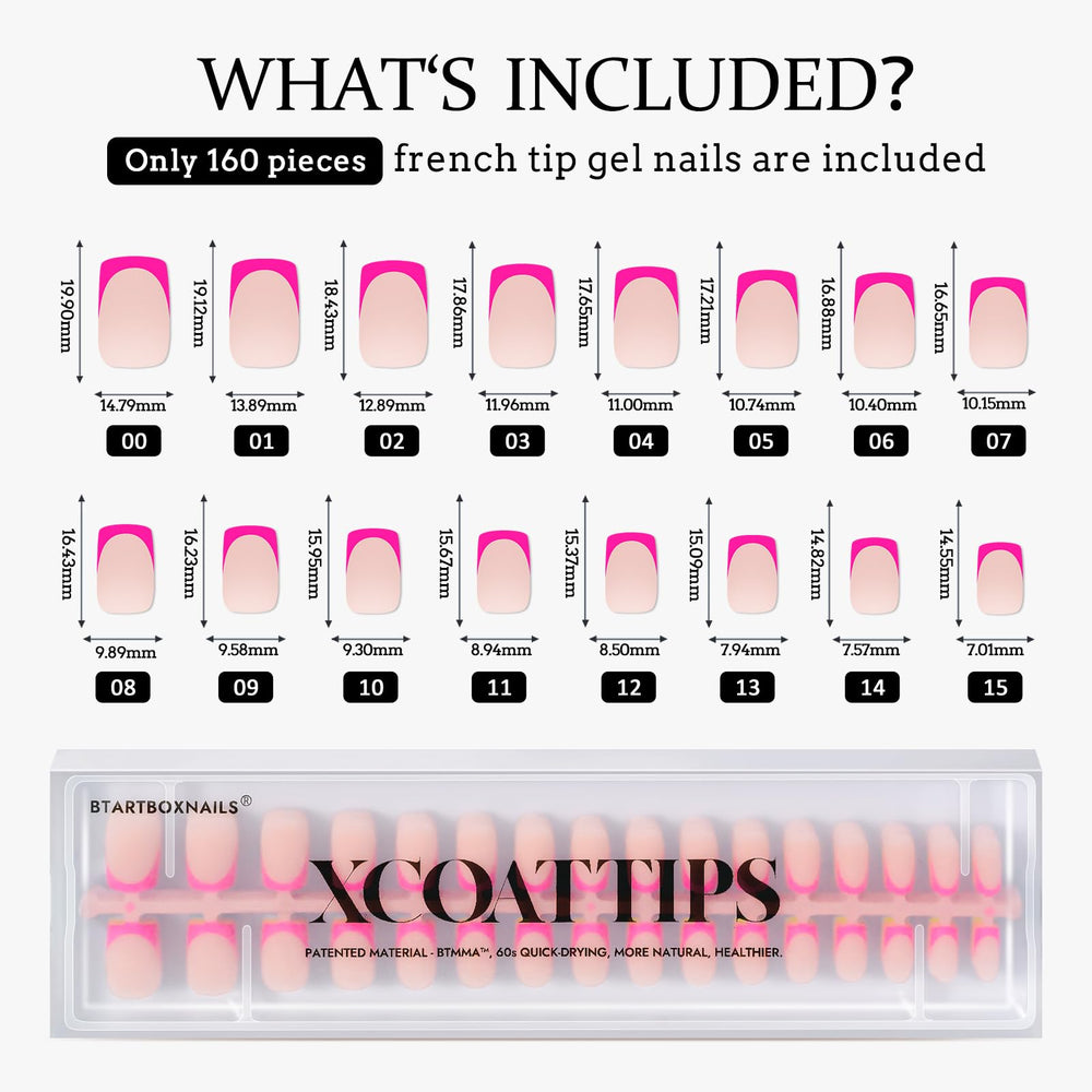 BTArtboxnails XCOATTIPS Natural-fit Contour for a seamless blend from cuticle to tip.