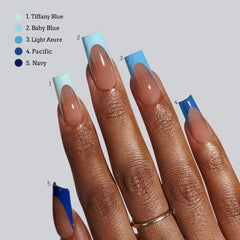 BTArtboxnails XCOATTIPS 150‑piece set in 15 sizes for precise fit.