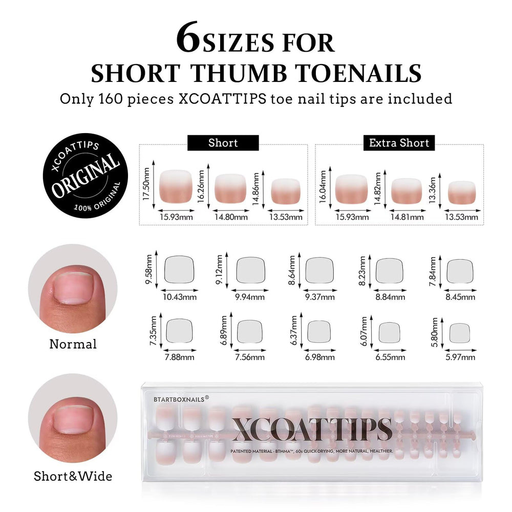 BTArtboxnails XCOATTIPS 4x thicker toe tips provide stable wear