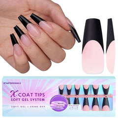 BTArtboxnails XCOATTIPS black French tip nails for a quick salon-style manicure