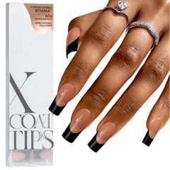 BTArtboxnails XCOATTIPS black French tip nails for quick at-home style
