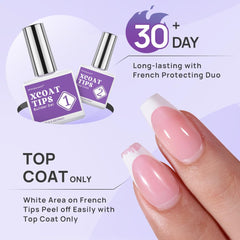 BTArtboxnails XCOATTIPS builder gel application on nail edge for durable French protection