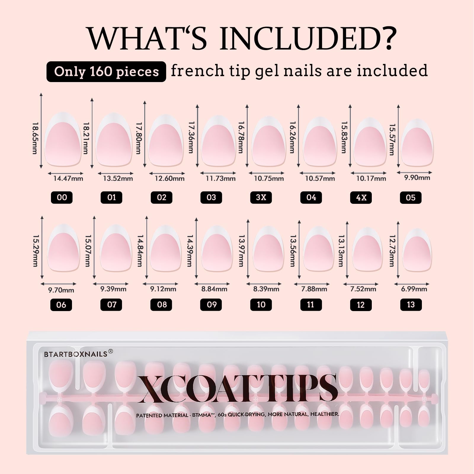 BTArtboxnails XCOATTIPS comfortable fit on flat and curved nails