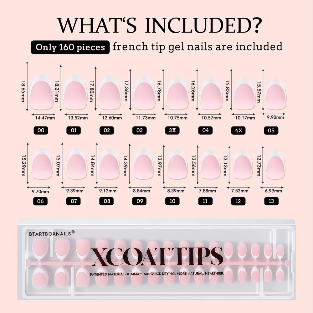 BTArtboxnails XCOATTIPS comfortable fit on flat and curved nails
