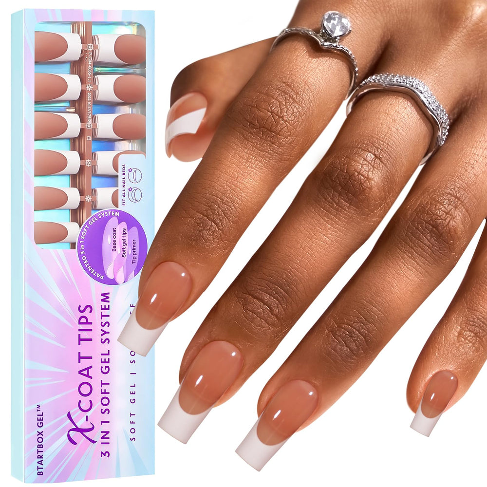 BTArtboxNails XCOATTIPS French tip nails set for fast at-home nail art