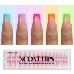 BTArtboxnails XCOATTIPS French-tip-set shows pastel tips for an instant chic look.