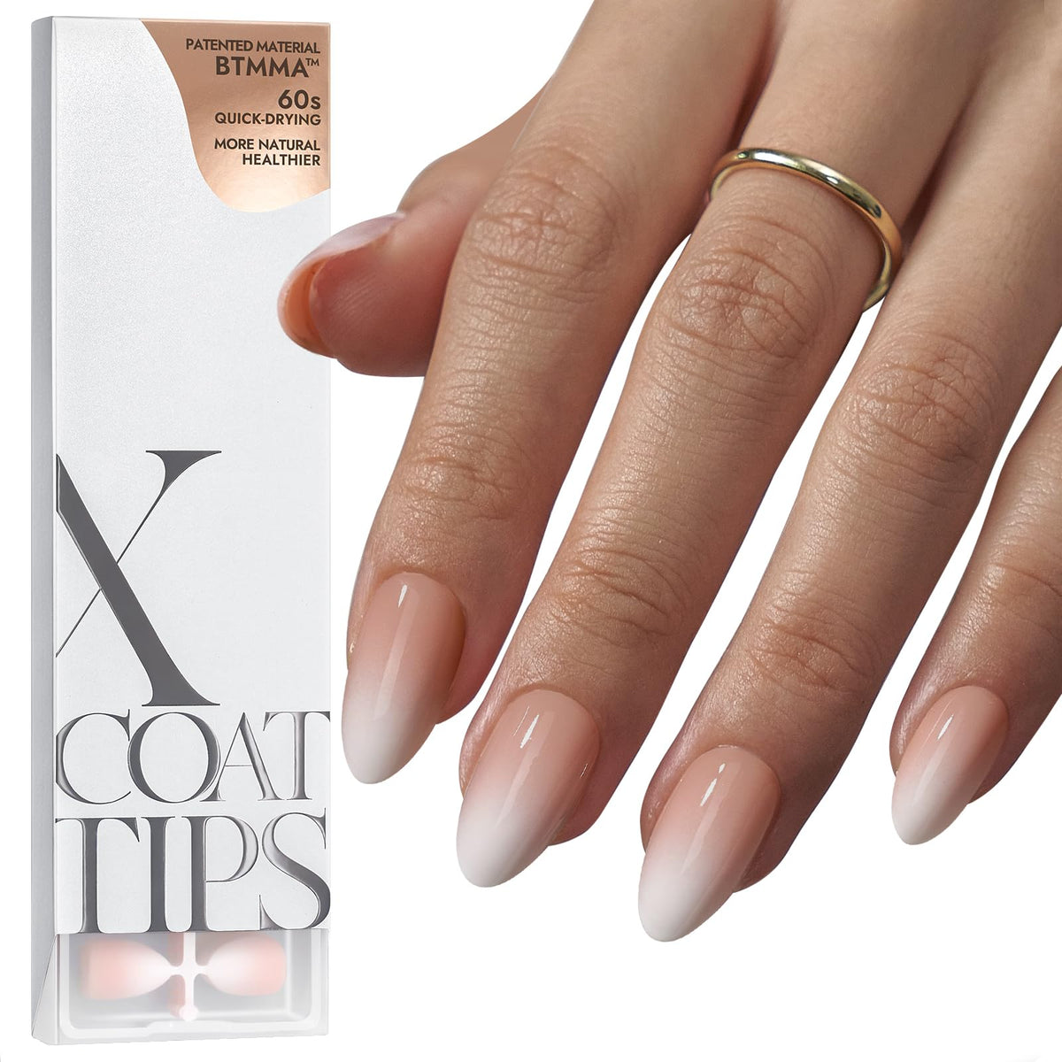 BTArtboxnails XCOATTIPS ombre nails set with 160 pieces for versatile manicures.