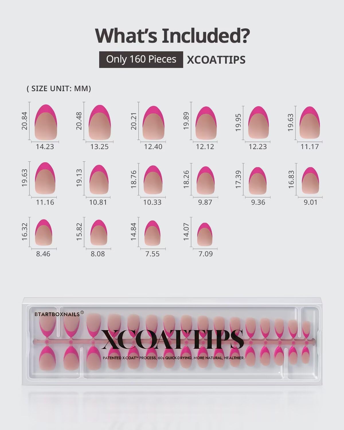 BTARTBOXNAILS XCOATTIPS set supports ombré or cat-eye designs at home.