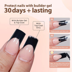 BTArtboxnails XCOATTIPS pre-applied base coat shown for easy at-home use