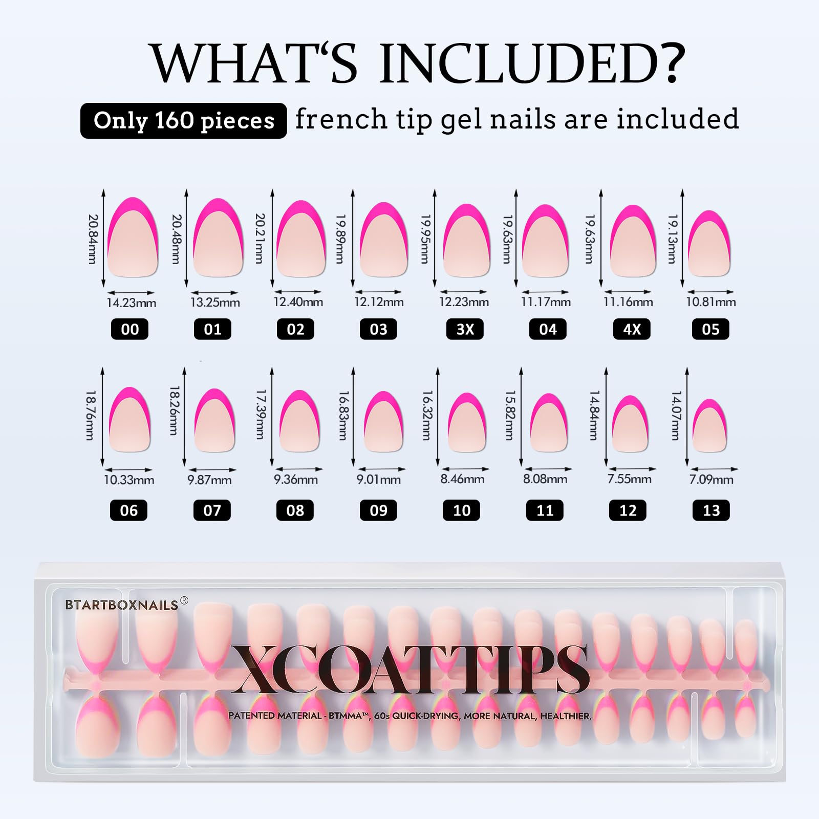 BTArtboxnails XCOATTIPS precise fit from cuticle to edge for a natural look