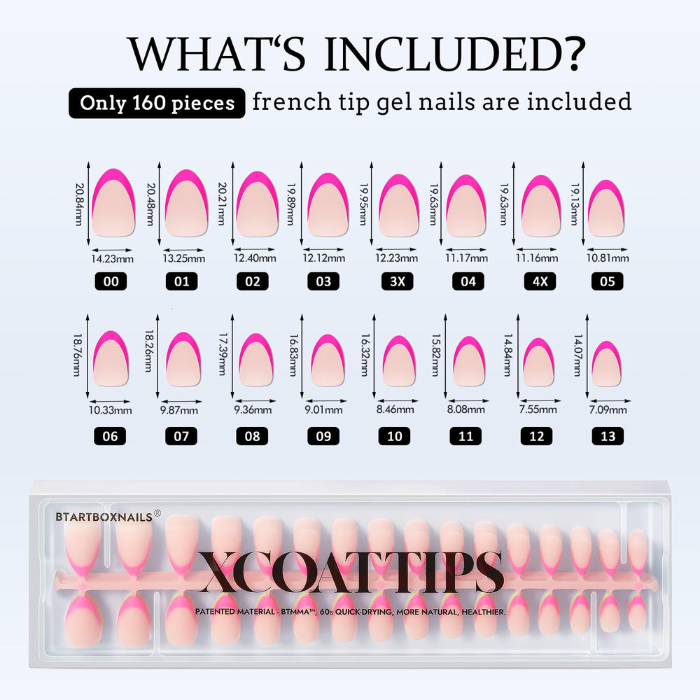 BTArtboxnails XCOATTIPS precise fit from cuticle to edge for a natural look