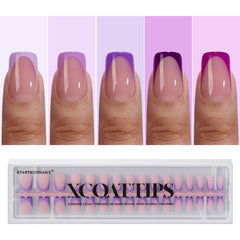 BTArtboxnails XCOATTIPS purple french tip for quick at-home chic manicure