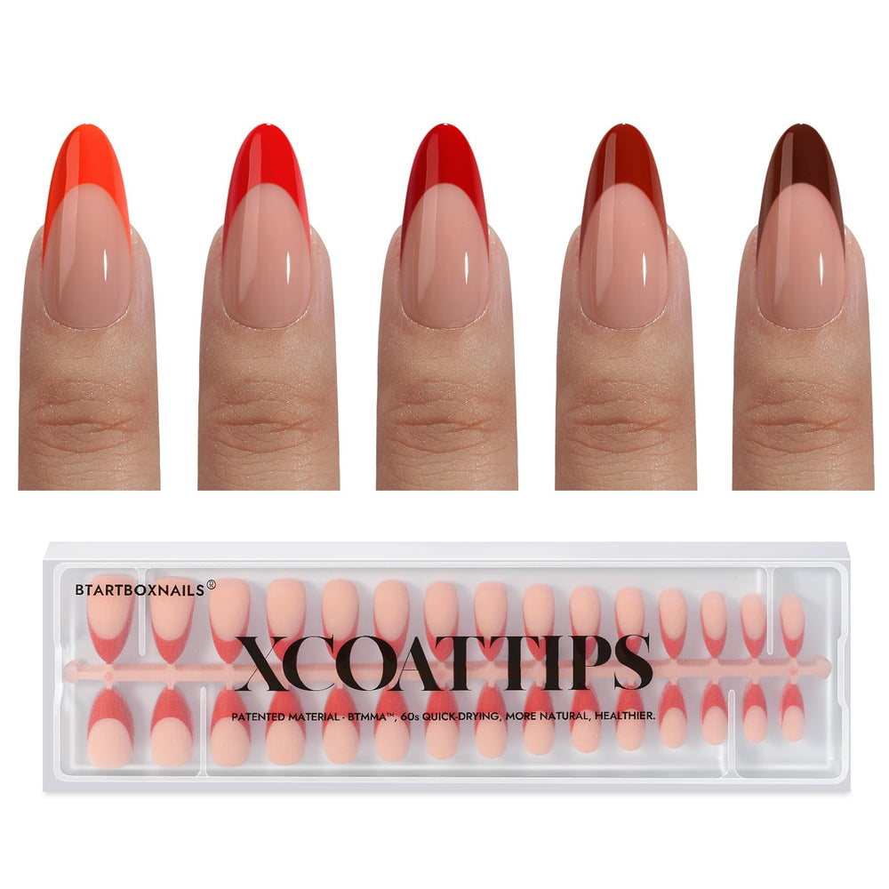 BTArtboxNails XCOATTIPS red French tip nails for a bold Valentine look.
