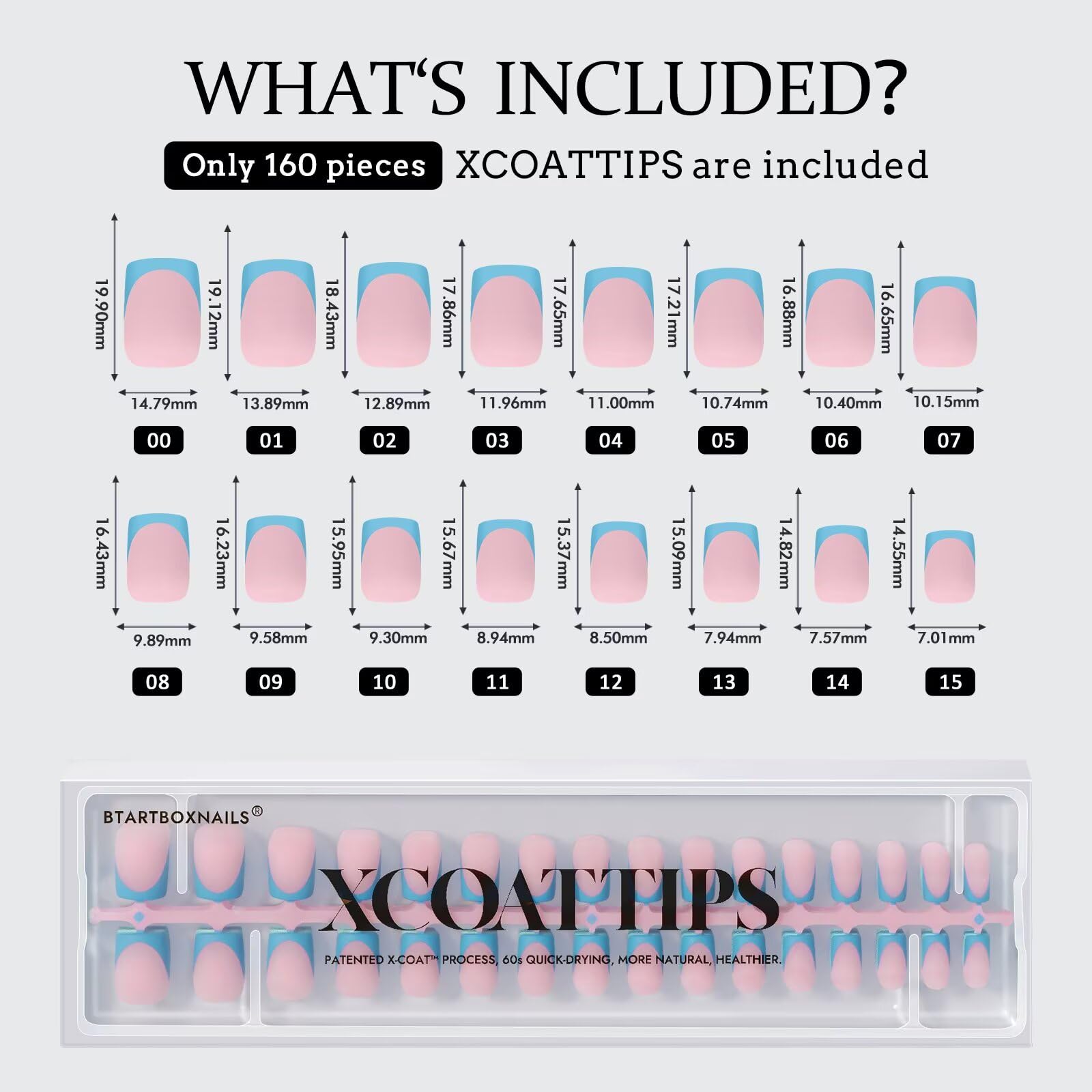 BTArtboxnails XCOATTIPS durable soak-off tips for versatile shapes.