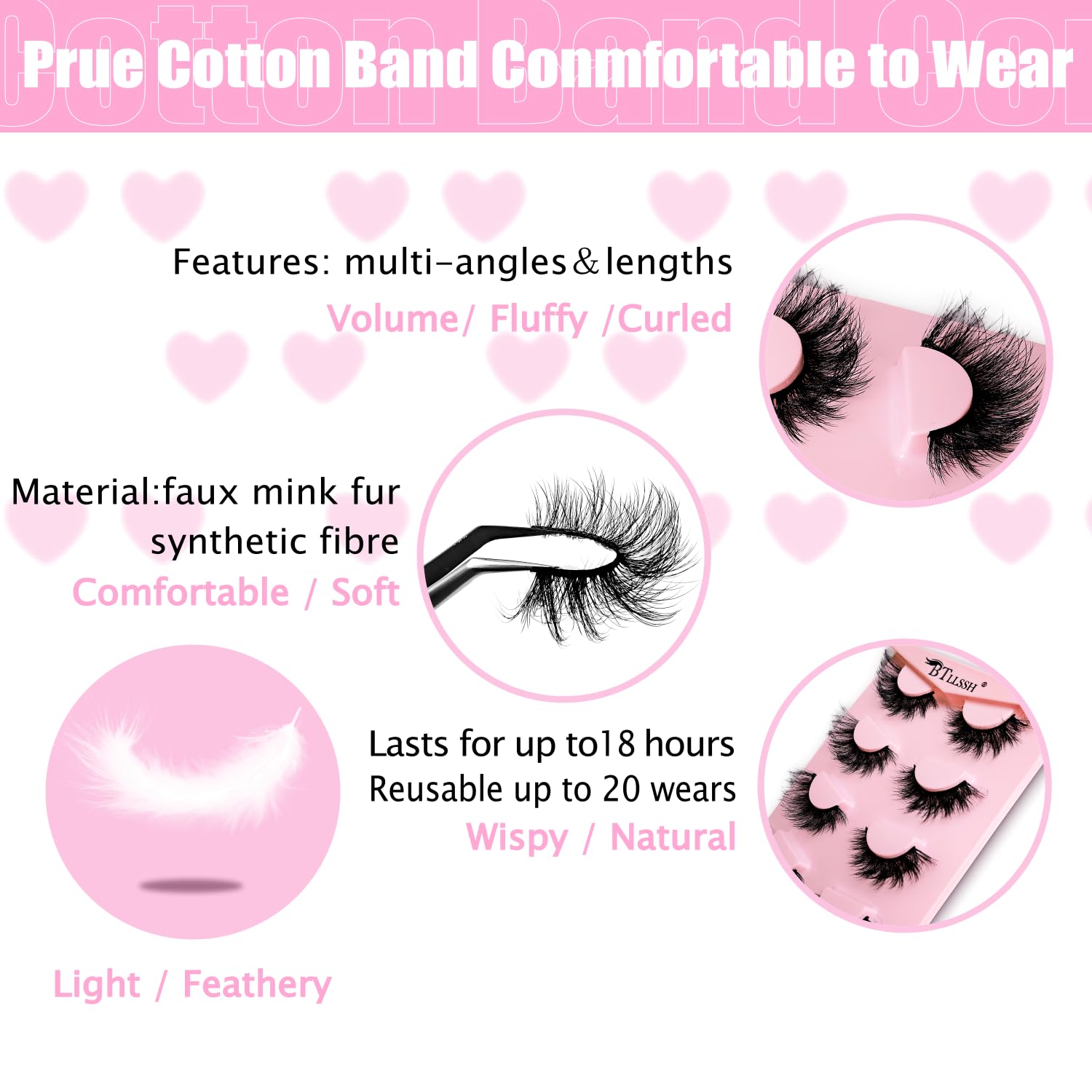 BTLLSSH 5D volume lashes create fuller lashes with light feel.