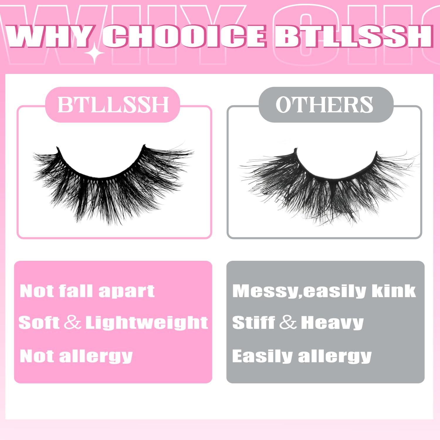 BTLLSSH easy-application lashes for quick, clean lash application.