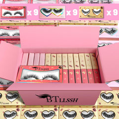 BTLLSSH false eyelashes 27-pair pack with cross-fluffy style for depth.