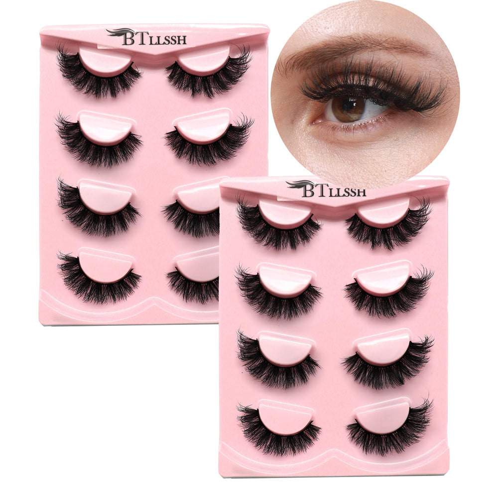 BTLLSSH wispy mink lashes pack for natural volume and easy daily wear.