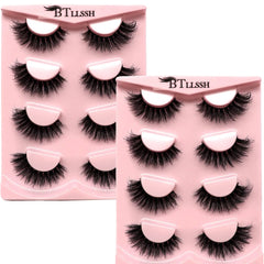 BTLLSSH wispy mink lashes pack close-up shows lightweight design for daily wear