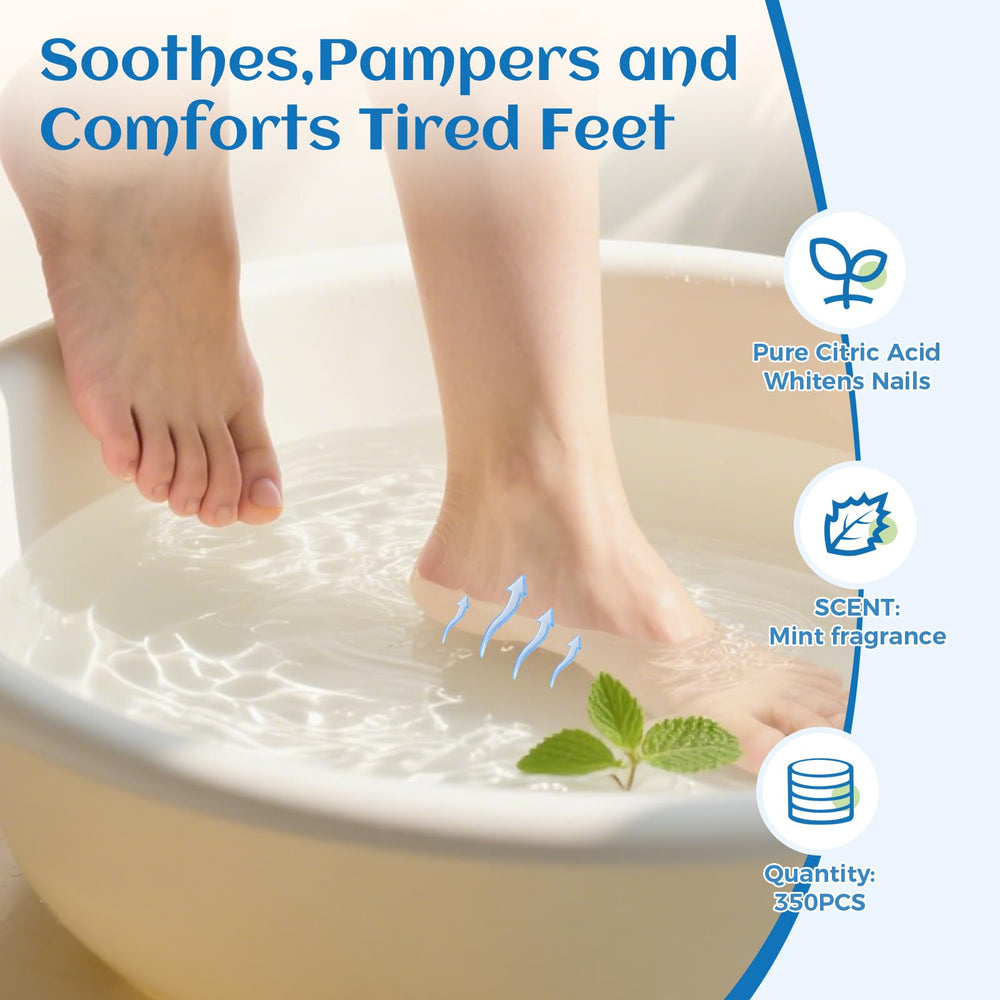 BTTEUYE foot bath scene suggesting relaxation and fatigue relief with mint aroma.