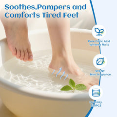 BTTEUYE foot bath scene suggesting relaxation and fatigue relief with mint aroma.