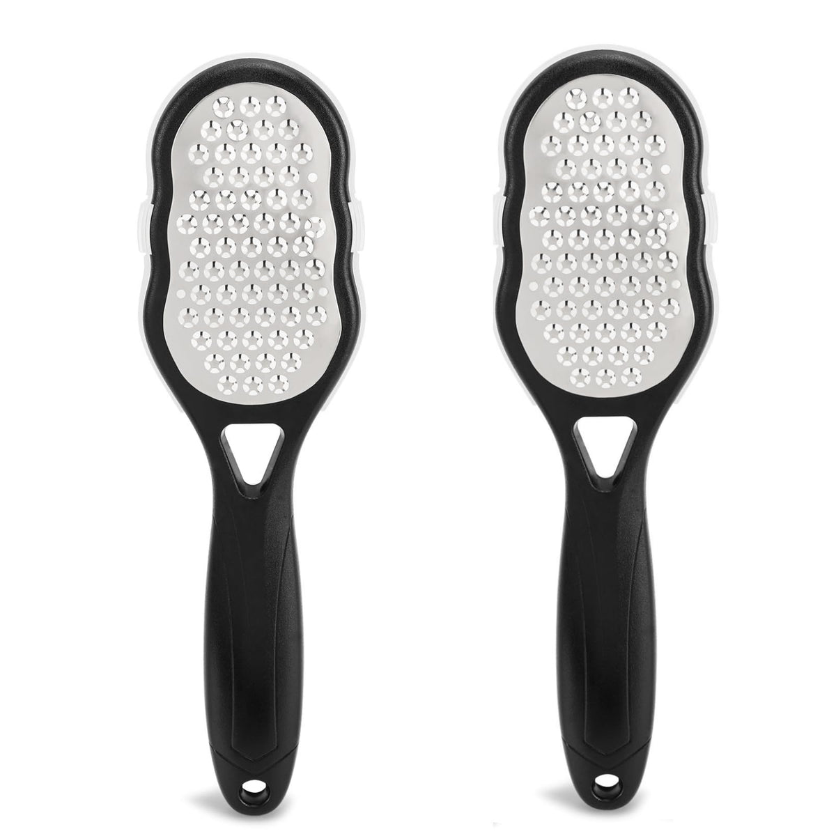 BTYMS foot files duo set with cover for mess-free at-home pedicures