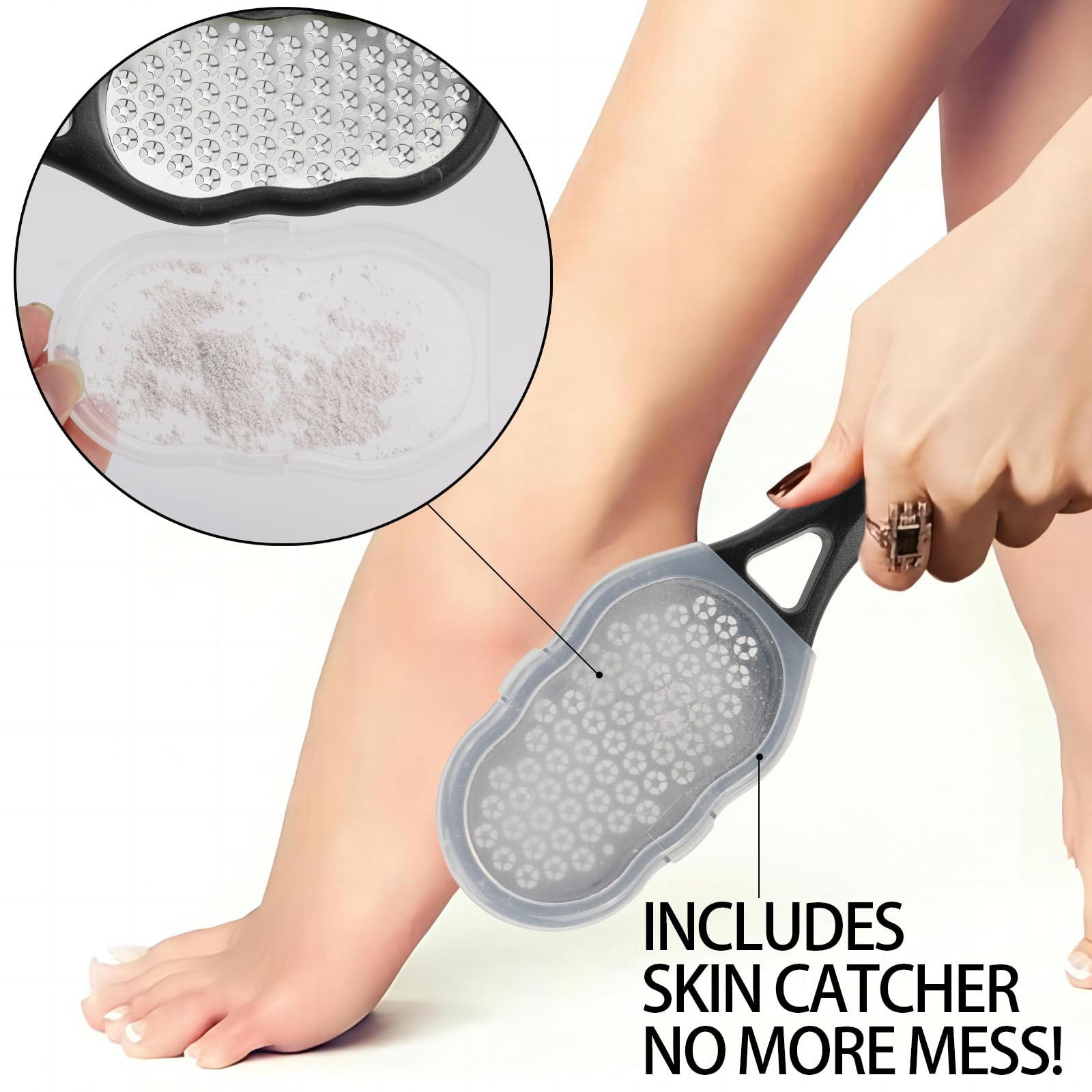 BTYMS foot files skin catcher cover keeps skin shavings contained