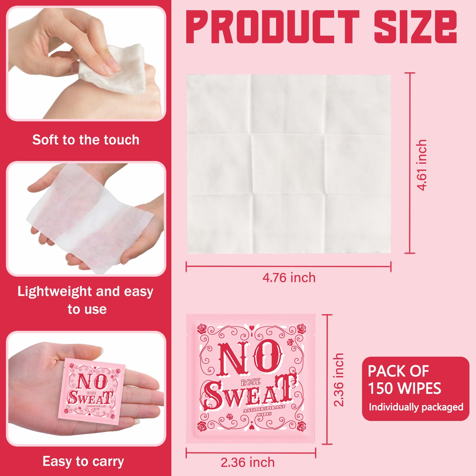 BUAEL rose wipes individually wrapped for hygienic travel use