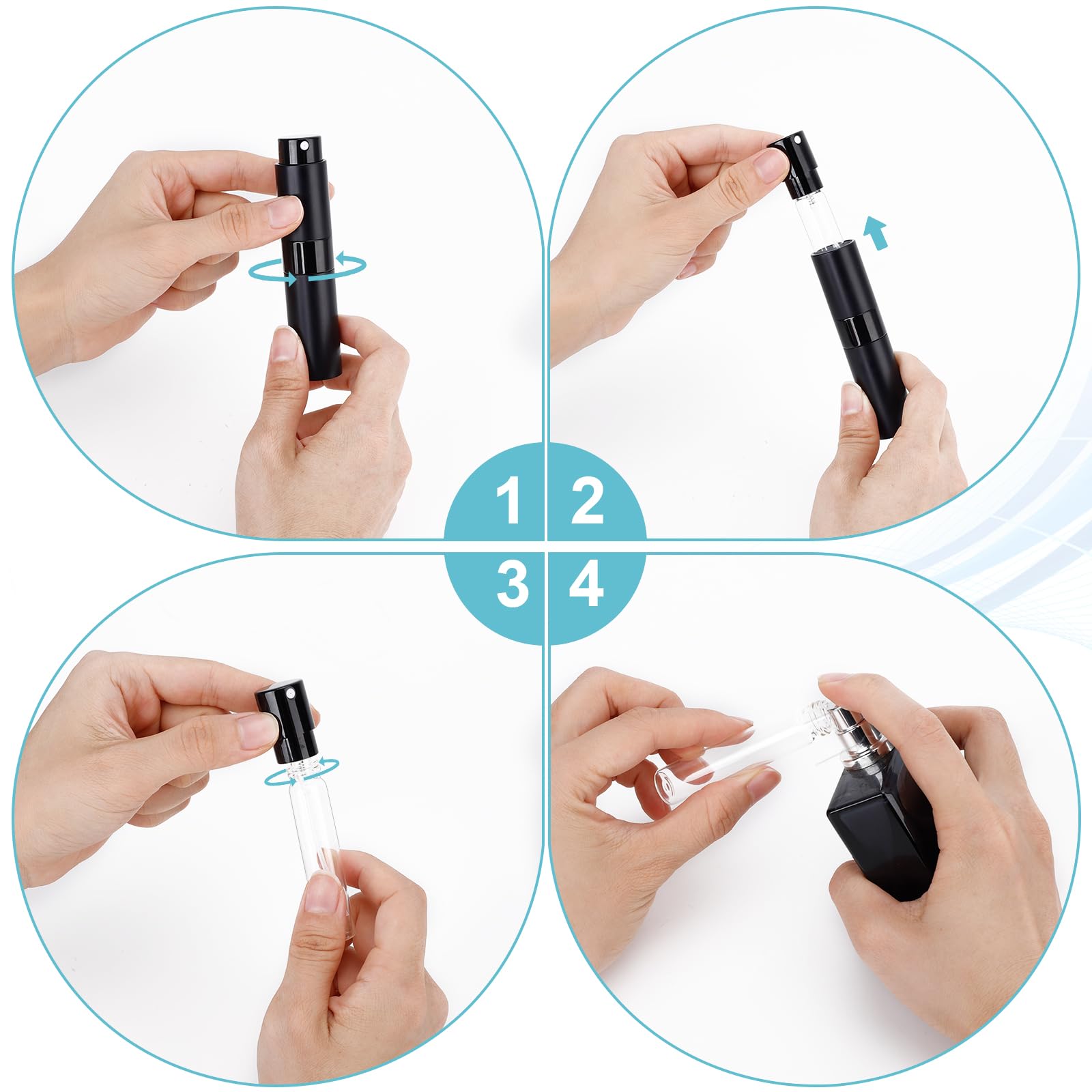 Bubimon multi-size bottles 50ml, 30ml, 10ml, 5ml for versatile travel packs