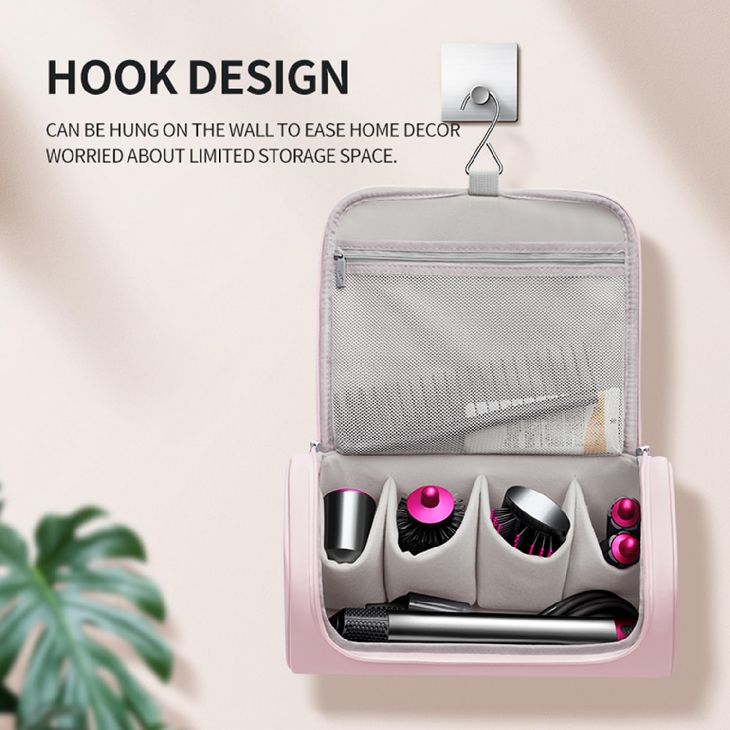 BUBM Dyson Airwrap padded slots keep attachments secure.