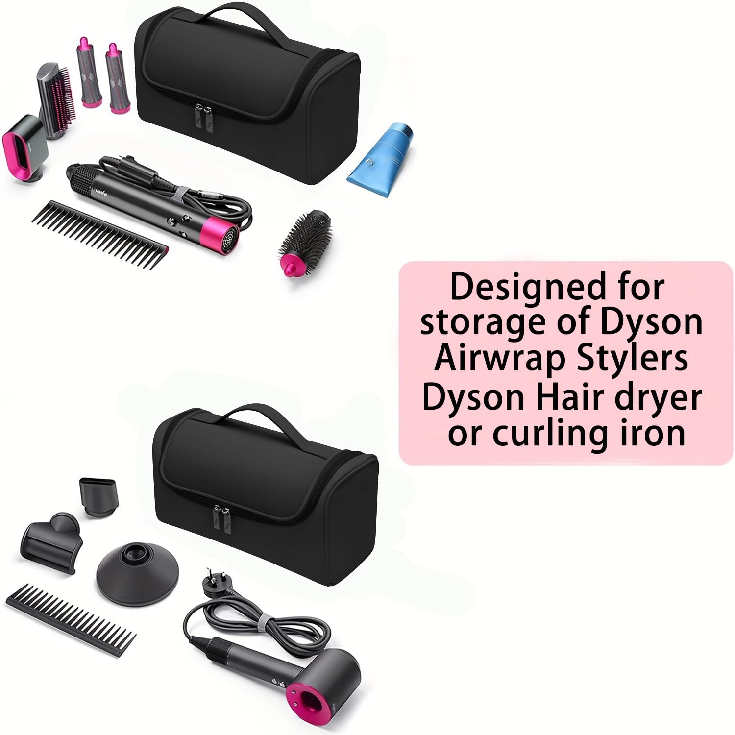 BUBM case showing padded slots for Airwrap attachments.