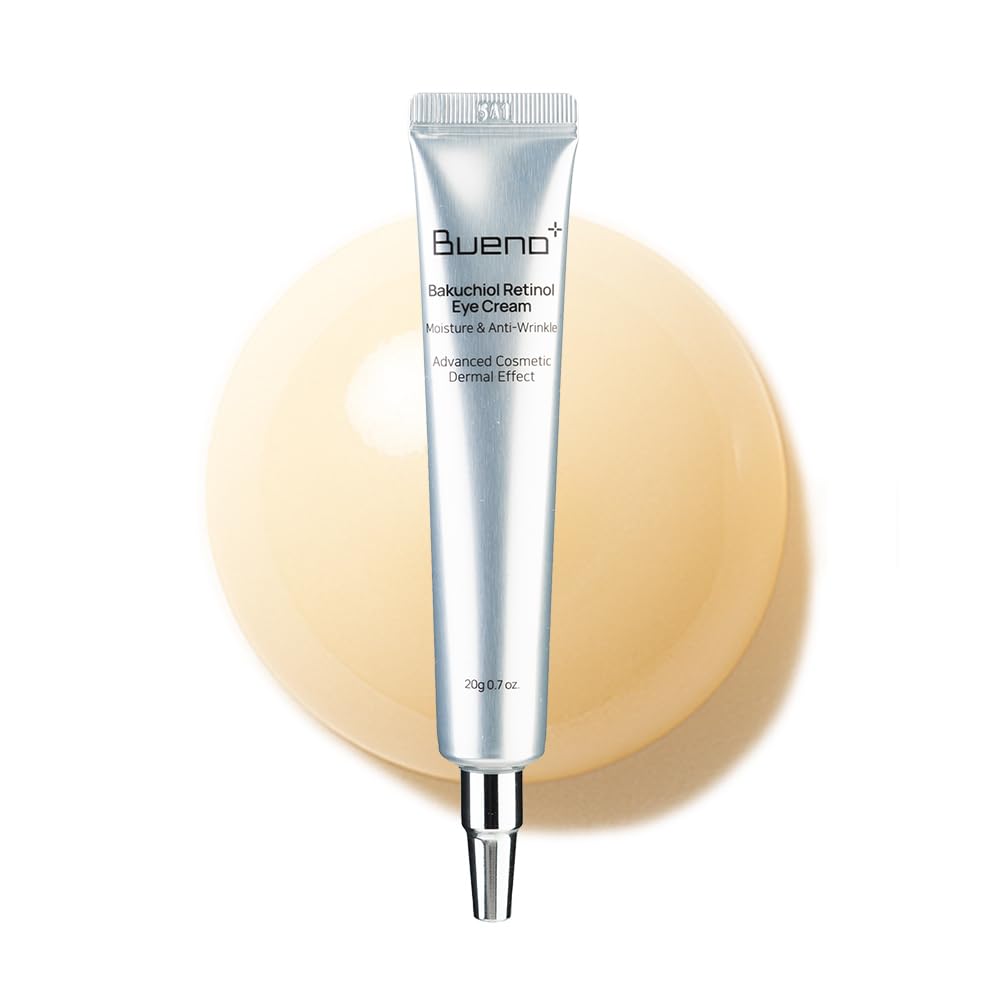 Bueno+ bakuchiol eye cream tube with gentle anti-aging care around the eyes.