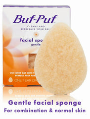 Buf-Puf close-up texture shows soft exfoliating surface for delicate skin.